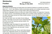 Auszug aus dem Weinbaufax vom 23. Mai 2022 mit dem Bild eines Gescheins kurz vor der Blüte